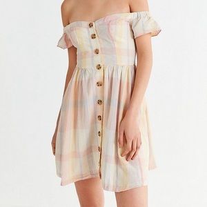Urban Outfitters Pastel Off-The-Shoulder Dress